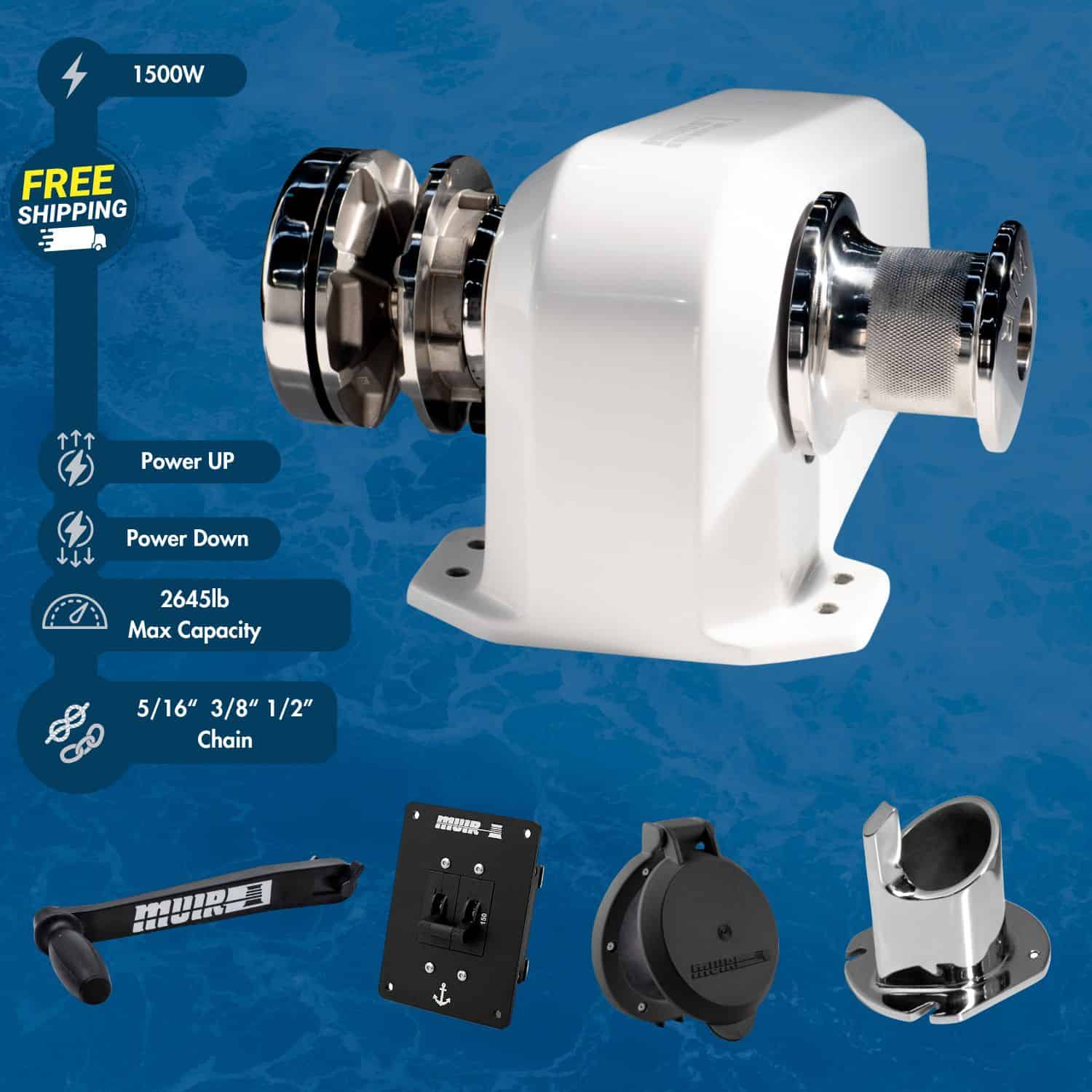 High-performance windlass for boat anchoring systems.